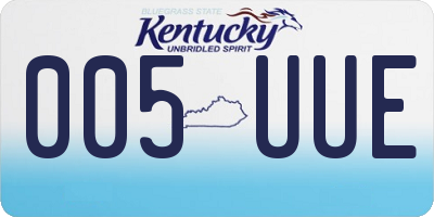 KY license plate 005UUE