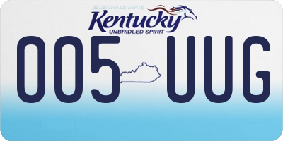 KY license plate 005UUG