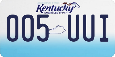 KY license plate 005UUI