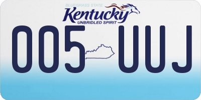 KY license plate 005UUJ