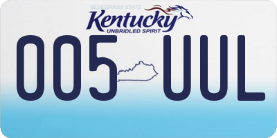 KY license plate 005UUL
