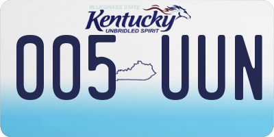 KY license plate 005UUN