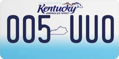 KY license plate 005UUO
