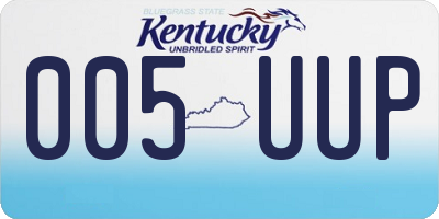KY license plate 005UUP