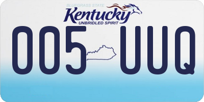 KY license plate 005UUQ