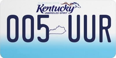 KY license plate 005UUR