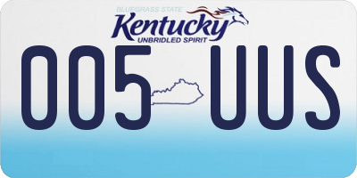KY license plate 005UUS