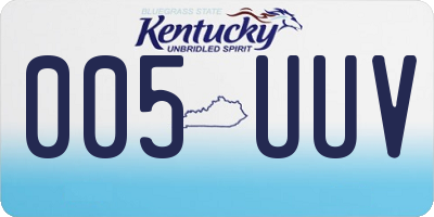 KY license plate 005UUV