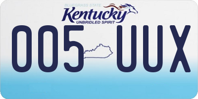 KY license plate 005UUX