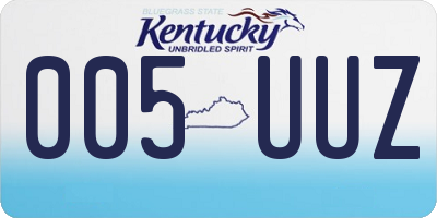 KY license plate 005UUZ