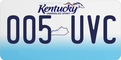 KY license plate 005UVC