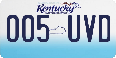 KY license plate 005UVD
