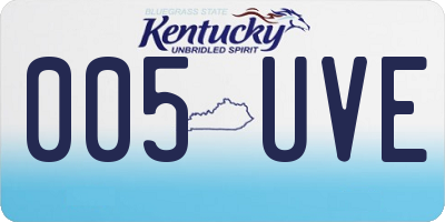KY license plate 005UVE