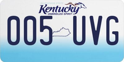 KY license plate 005UVG