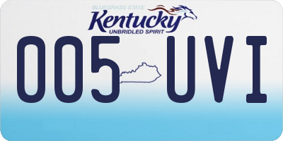 KY license plate 005UVI