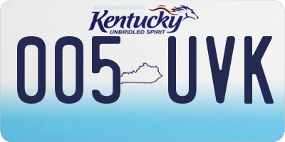 KY license plate 005UVK