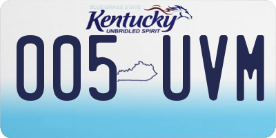KY license plate 005UVM