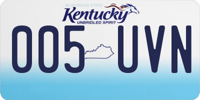 KY license plate 005UVN