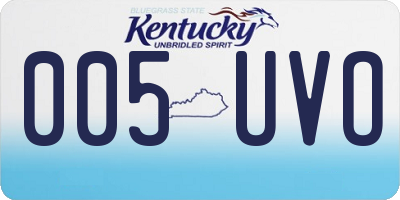 KY license plate 005UVO