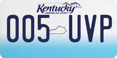 KY license plate 005UVP