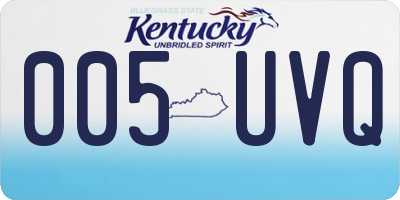 KY license plate 005UVQ