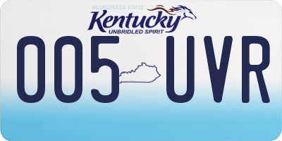 KY license plate 005UVR