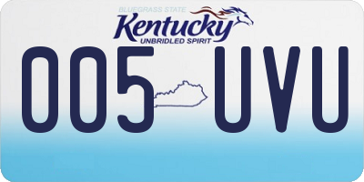 KY license plate 005UVU