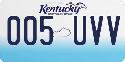 KY license plate 005UVV