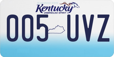 KY license plate 005UVZ