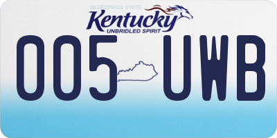 KY license plate 005UWB