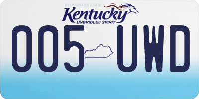 KY license plate 005UWD