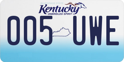 KY license plate 005UWE