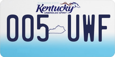 KY license plate 005UWF