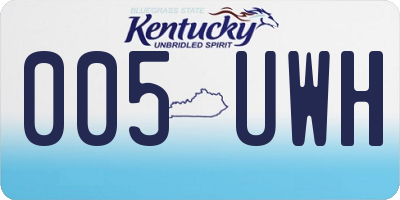 KY license plate 005UWH