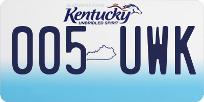 KY license plate 005UWK