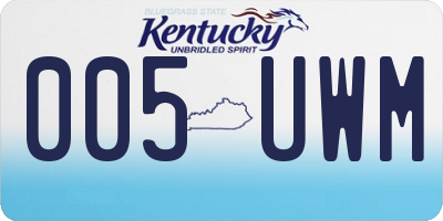KY license plate 005UWM