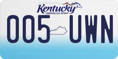 KY license plate 005UWN
