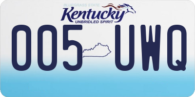 KY license plate 005UWQ