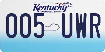 KY license plate 005UWR