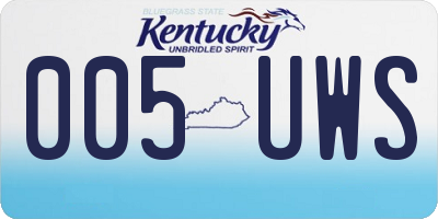 KY license plate 005UWS