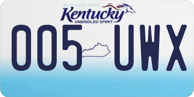 KY license plate 005UWX
