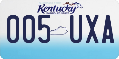 KY license plate 005UXA