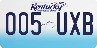 KY license plate 005UXB
