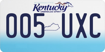KY license plate 005UXC