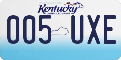 KY license plate 005UXE