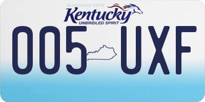 KY license plate 005UXF