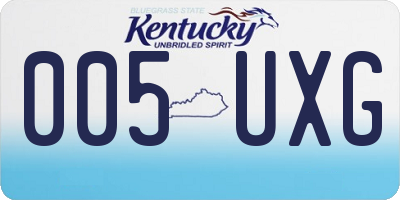 KY license plate 005UXG