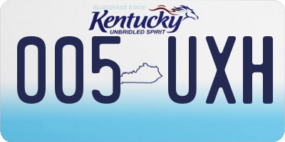 KY license plate 005UXH