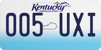 KY license plate 005UXI