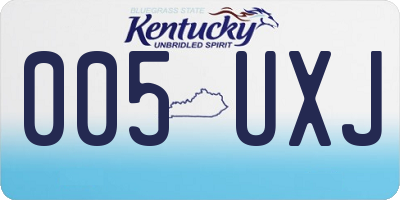 KY license plate 005UXJ